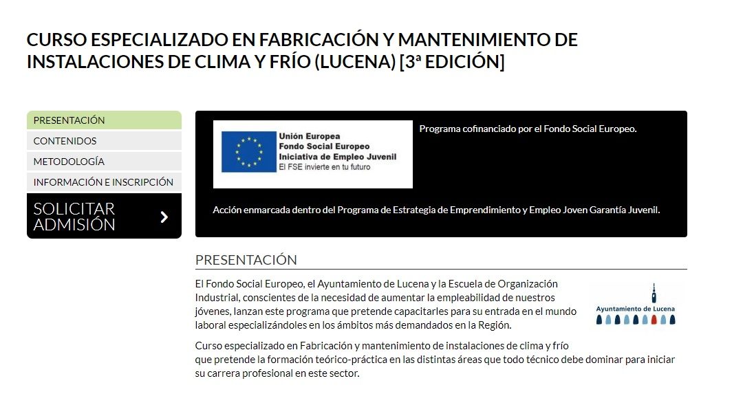 La EOI convoca dos nuevas ediciones del Curso Especializado en Fabricación y Mantenimiento de Instalaciones de Clima y Frío  1