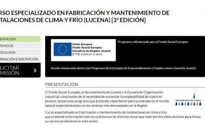La EOI convoca dos nuevas ediciones del Curso Especializado en Fabricación y Mantenimiento de Instalaciones de Clima y Frío