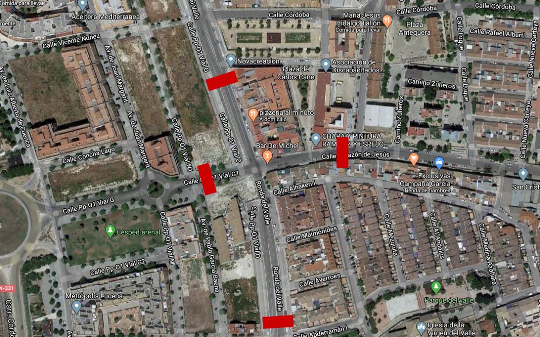 El cruce de la Ronda del Valle con calle Corazón de Jesús se cerrará al tráfico del 6 al 10 de julio 1