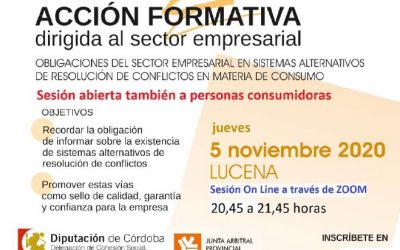 Acción formativa sobre los sistemas alternativos de resolución de conflictos en materia de consumo