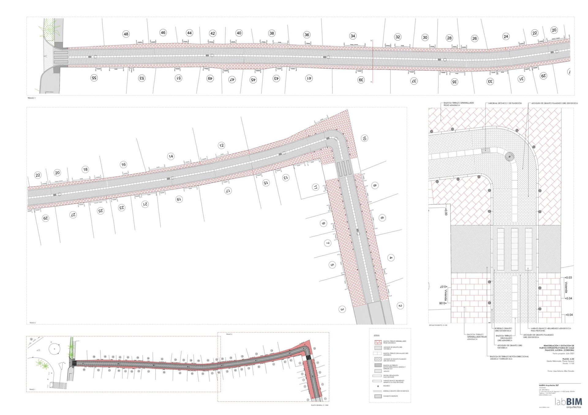 Plano de la remodelación de la calle Palacios.