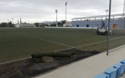Comienza la sustitución del césped artificial del campo número 2 de la Ciudad Deportiva