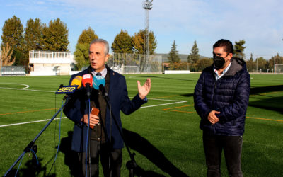 El segundo campo de fútbol de la Ciudad Deportiva estrena nuevo césped