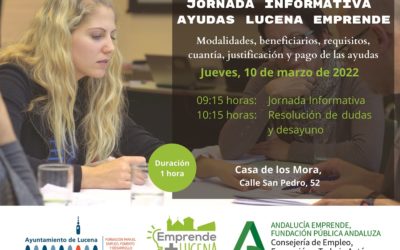 Convocada una jornada informativa sobre las ayudas Lucena Emprende