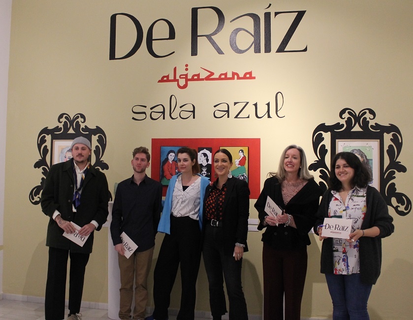 Mamen Beato, junto a los artistas de Algazara presentes en la comparecencia