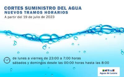 Aguas de Lucena amplía el horario de los cortes nocturnos de agua