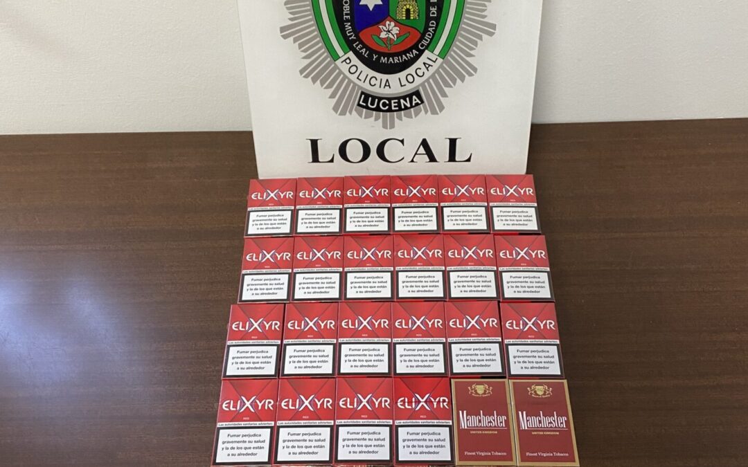 La Policía Local de Lucena interviene 34 cajetillas de tabaco ilegales en un establecimiento