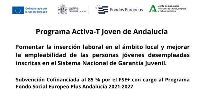 El Ayuntamiento de Lucena recibe subvención del programa ACTIVA-T JOVEN para la contratación de jóvenes menores de 30 años